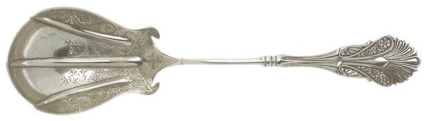 Corinthian (Sterling, 1870) Salad Serving Spoon Solid, Bright Cut