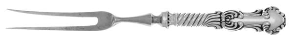 Louvre (Sterling, 1890) Small Steak Carving Fork with Stainless Prongs