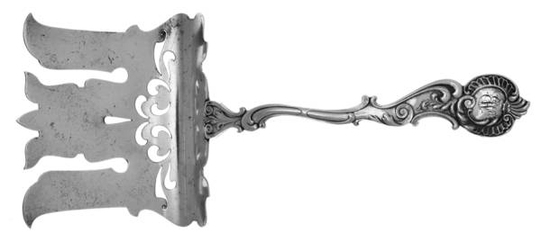 Rococo (Sterling, 1888) Large Solid Asparagus Serving Fork