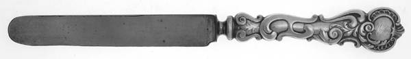Rococo (Sterling, 1888) Monogram Hollow Handle Bolster Blunt Knife