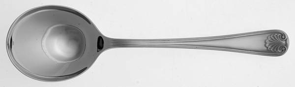English Shell (Stainless) Round Bowl Soup Spoon (Gumbo)