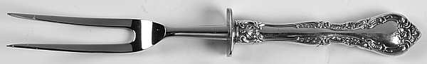 Alencon Lace (Sterling, 1965) Large Stainless-Prong Roast Carving Fork