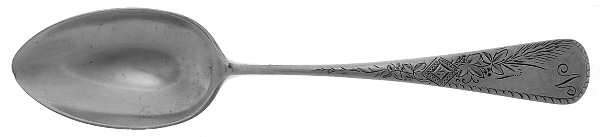 Antique-Engraved No. 8 (Sterling, 1880) Monogrammed Oval Dessert/Soup Spoon