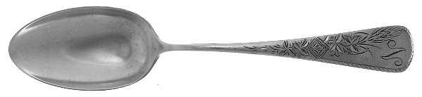 Antique-Engraved No. 8 (Sterling, 1880) Monogram Tablespoon (Serving Spoon)