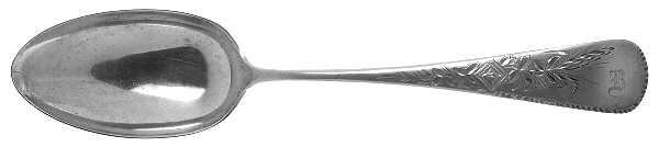 Antique-Engraved No. 8 (Sterling, 1880) Monogram Tablespoon (Serving Spoon)