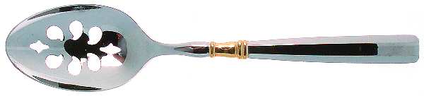 Ariana-Gold (Stainless, Gold Accent) Pierced Tablespoon (Serving Spoon)