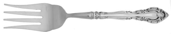 Baronial-New (Sterling, 1973) Cold Meat Fork Large, Stainless Tines HC