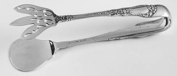 Baronial-Old (Sterling, 1898, No Monograms) Large Solid Sandwich Tongs