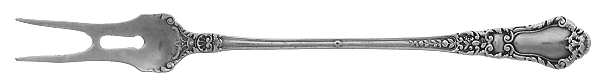Baronial-Old (Sterling, 1898, No Monograms) Two-Tine Butter Pick