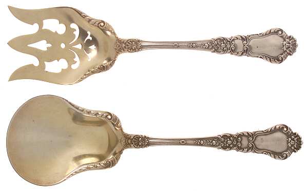 Baronial-Old (Sterling, 1898, No Monograms) (2 Pc) Solid Salad Set