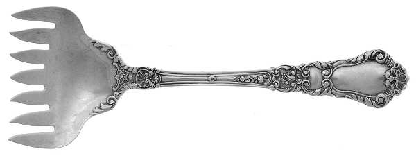 Baronial-Old (Sterling, 1898, No Monograms) Large Solid Tined Sardine Serving Fork