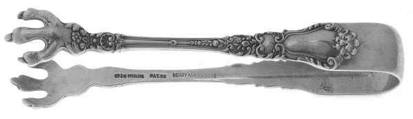 Baronial-Old (Sterling, 1898, No Monograms) Small Sugar Tongs
