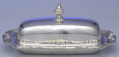 Baronial (Silverplate, Hollowware, Heritage) 1/4 Pound Silverplate Butter Dish, No Liner