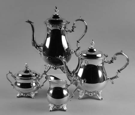Baronial (Silverplate, Hollowware, Heritage) (4 Piece) Silverplate Tea Set