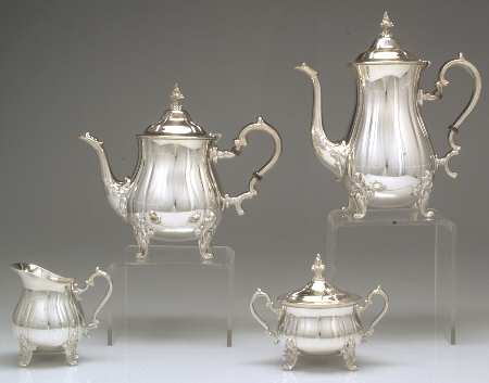 Baronial (Silverplate, Hollowware, Heritage) (4 Piece) Silverplate Tea Set