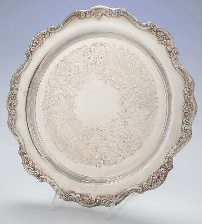 Baronial (Silverplate, Hollowware, Heritage) Small Round Silverplate Tray