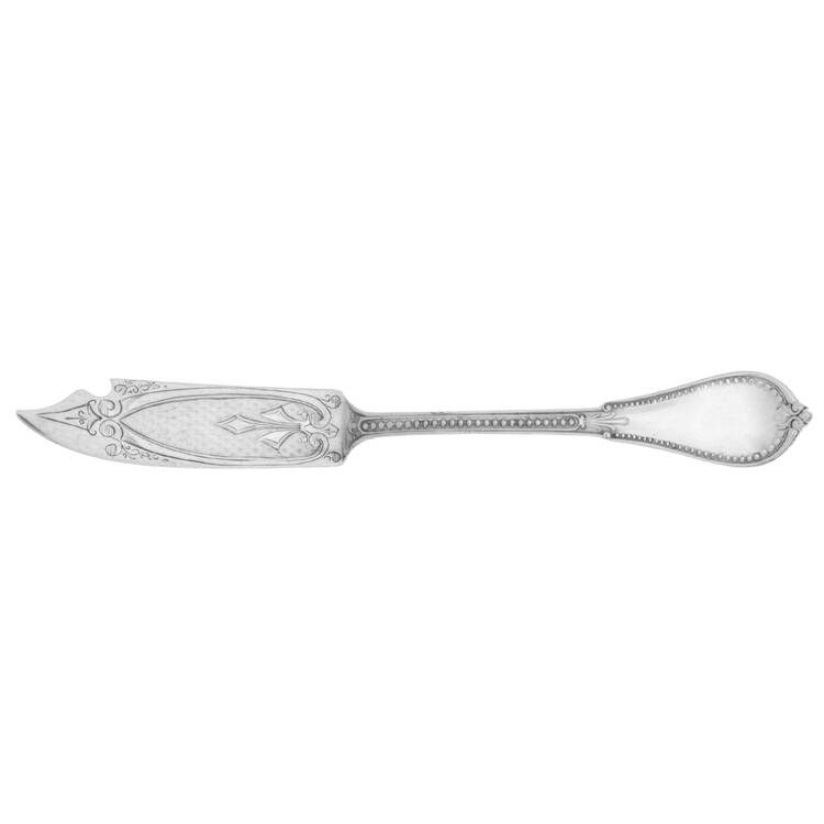Beaded (Sterling, 1855, No Monograms) Flat Handle Bright Cut Master Butter