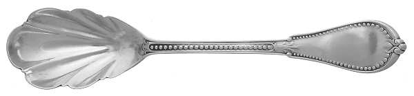 Beaded (Sterling, 1855, No Monograms) Sugar Shell Spoon