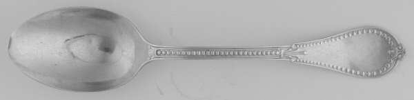 Beaded (Sterling, 1855, No Monograms) Dessert/Oval Soup Spoon