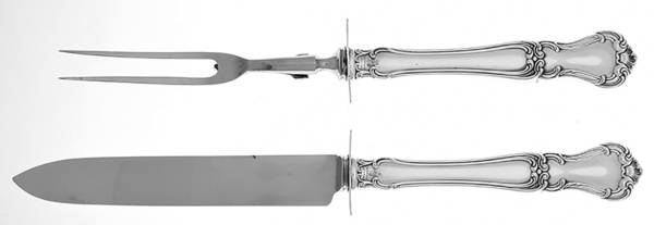 Buckingham (Sterling, 1910) Large 2-Piece Roast Carving Set w/ Stainless Blade