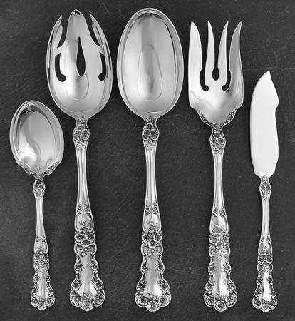 Buttercup (Sterling, Lion-Anchor-G, 1899, No Monos) 5 Piece Hostess Set