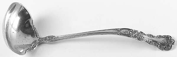 Buttercup (Sterling, Lion-Anchor-G, 1899, No Monos) Solid Oyster Ladle with Decorated Bowl
