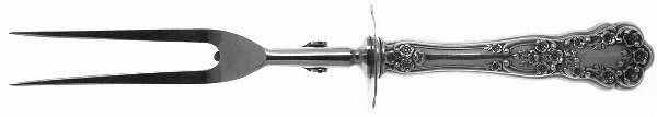 Buttercup (Sterling, Lion-Anchor-G, 1899, No Monos) Large Stainless-Prong Roast Carving Fork