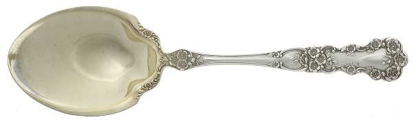 Buttercup (Sterling, Lion-Anchor-G, 1899, No Monos) Solid Salad Serving Spoon
