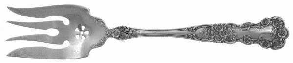 Buttercup (Sterling, Lion-Anchor-G, 1899, No Monos) Small Pierced Chipped Beef Fork