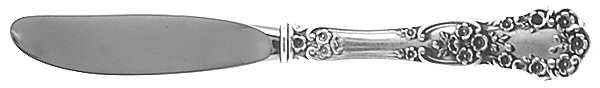 Buttercup (Sterling, Lion-Anchor-G, 1899, No Monos) Modern Hollow Butter Spreader (Stainless)
