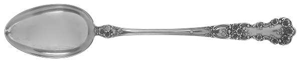 Buttercup (Sterling, Lion-Anchor-G, 1899, No Monos) Gravy/Dressing Spoon with Button