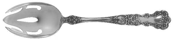 Buttercup (Sterling, Lion-Anchor-G, 1899, No Monos) Pierced Tablespoon (Serving Spoon)