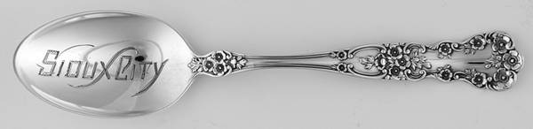 Buttercup (Sterling, Lion-Anchor-G, 1899, No Monos) Souvenir Spoon (Five O'Clock)