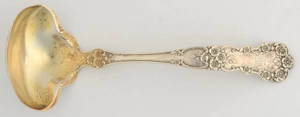 Buttercup (Sterling, Lion-Anchor-G, 1899, No Monos) Solid Gravy Ladle