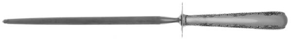 Camellia (Sterling, 1941-1942, No Monos) Large Knife Sharpener-Steel Rod w/Sterling Guard