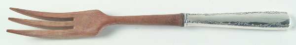 Camellia (Sterling, 1941-1942, No Monos) Salad Serving Fork with Wooden Prongs