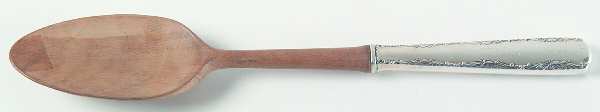 Camellia (Sterling, 1941-1942, No Monos) Salad Serving Spoon with Wooden Bowl