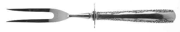 Camellia (Sterling, 1941-1942, No Monos) Small Steak Carving Fork with Stainless Prongs