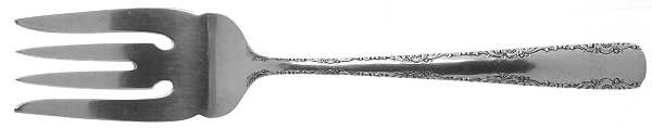 Camellia (Sterling, 1941-1942, No Monos) Small Solid Cold Meat Serving Fork