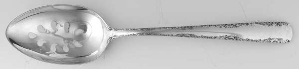 Camellia (Sterling, 1941-1942, No Monos) Pierced Tablespoon (Serving Spoon) CM