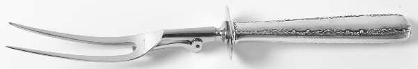 Camellia (Sterling, 1941-1942, No Monos) Large Stainless-Prong Roast Carving Fork