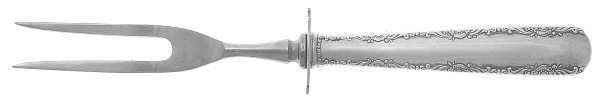 Camellia (Sterling, 1941-1942, No Monos) Small Carving Fork W/Sterling Guard