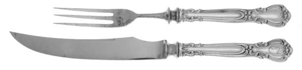 Chantilly (Sterling, 1895, Lion-Anchor-G, No Mono) 2 Pc Individual Bird Carving Set w/Stainless Blade