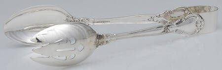 Chantilly (Sterling, 1895, Lion-Anchor-G, No Mono) Salad Tongs Solid HC