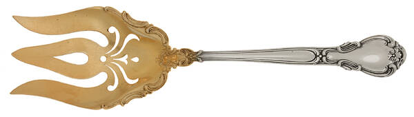 Chantilly (Sterling, 1895, Lion-Anchor-G, No Mono) Solid Salad Serving Fork