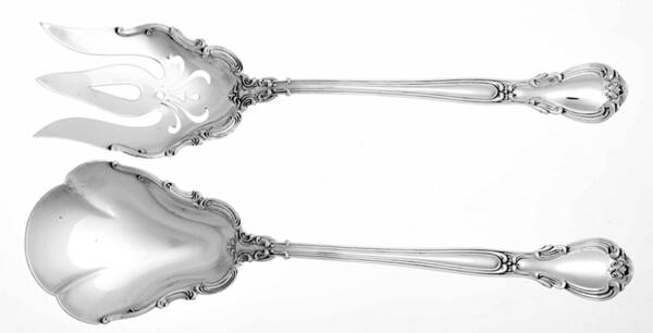 Chantilly (Sterling, 1895, Lion-Anchor-G, No Mono) Solid Oversized Serving Salad Set