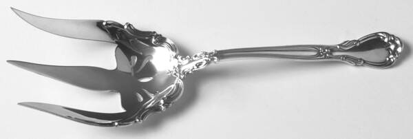 Chantilly (Sterling, 1895, Lion-Anchor-G, No Mono) Solid Toast Serving Fork