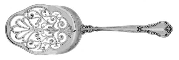 Chantilly (Sterling, 1895, Lion-Anchor-G, No Mono) Pierced Bright Cut Solid Pastry Server