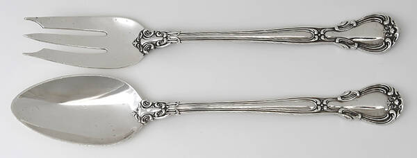 Chantilly (Sterling, 1895, Lion-Anchor-G, No Mono) Set-Chop/Serving-Solid/2 Pc
