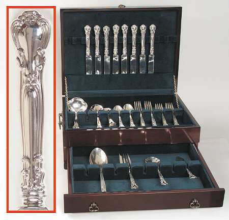 Chantilly (Sterling, 1895, Lion-Anchor-G, No Mono) 45 Piece Set